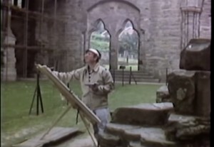 Pearlstein painting a cathedral